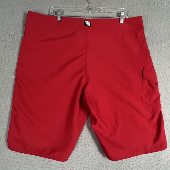 The North Face Board Shorts Swim Trunks Side Pocket Red and Black Men 38 - Picture 2 of 16